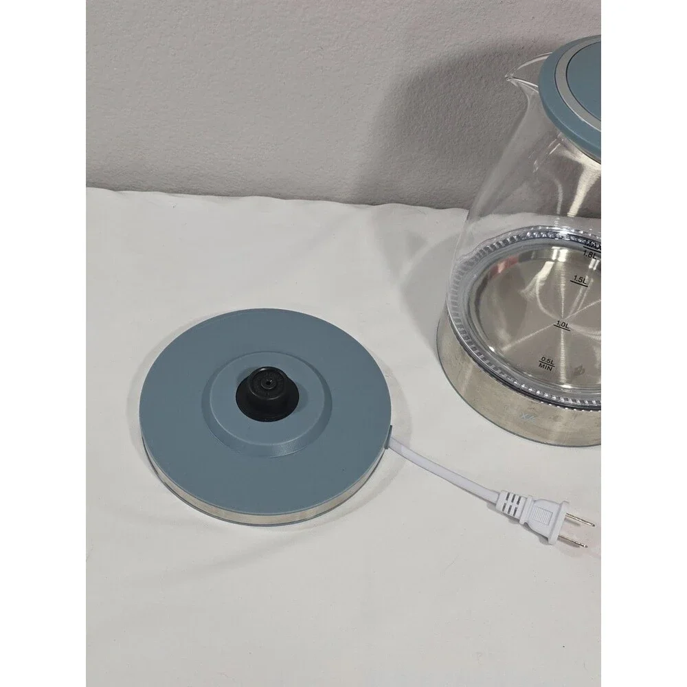 CWC Electric Glass Kettle 1.8L with Overheat Protection Light Blue - Model CGLSK